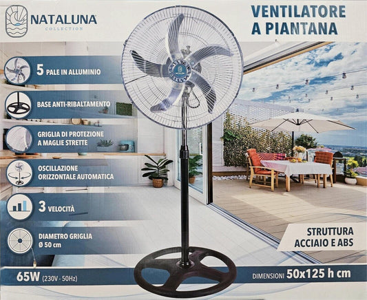 Nataluna Multifunction Floor Fan 65W 5 Aluminum Blades 125cm