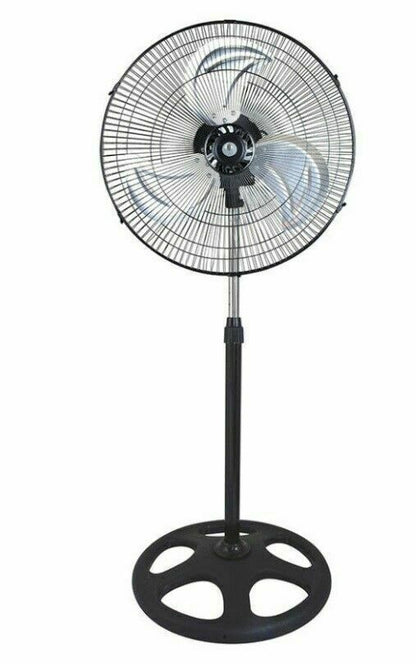 Nataluna 3 in 1 Steel Floor Standing Table and Wall Fan Round Base 65W 5 Blades 50cm