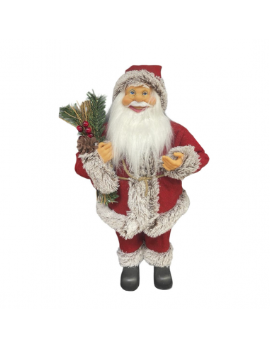 BABBO NATALE 60CM ROSSO/GRIGIO