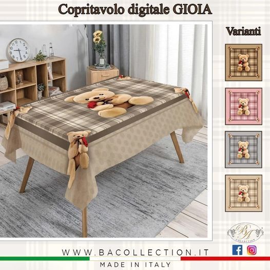 Copritavolo orso linea gioia B.A collection X6/X12